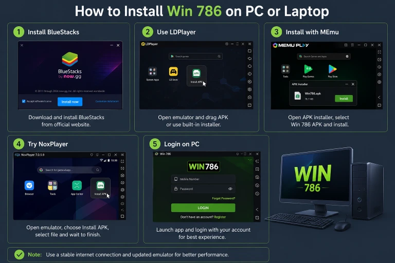 Install Win 786 on PC or Laptop