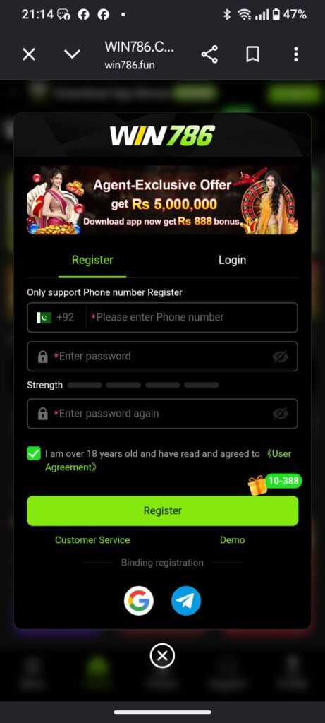 win 786 game